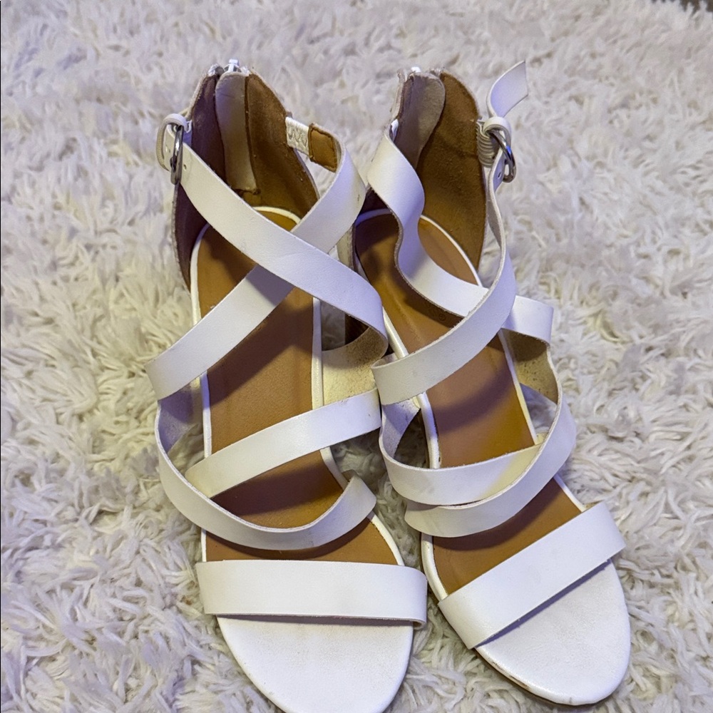 CHARLOTTE RUSSE Elegant White Strappy Sandals